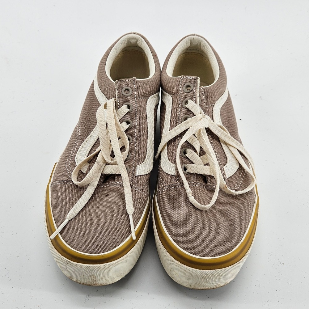 Vans Old Skool Stacked Platform Sneakers Taupe Brown 7.5 Skater Indie Neutral
